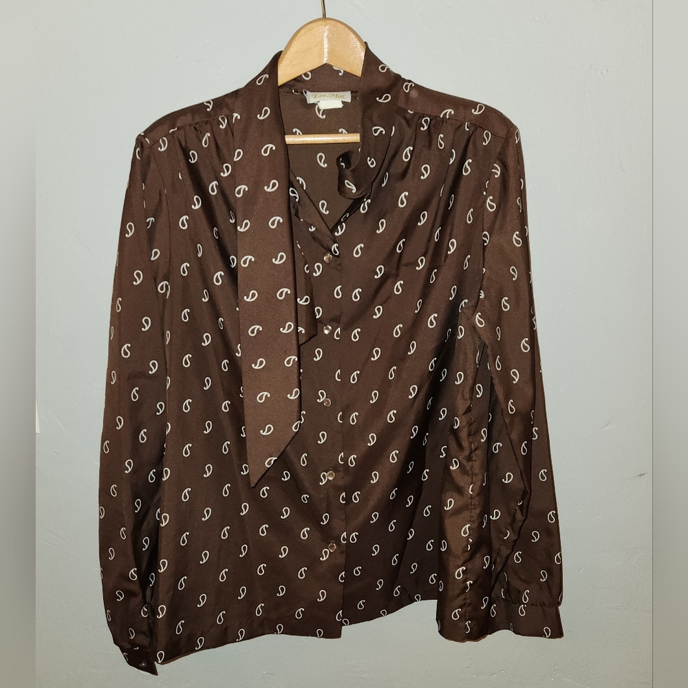 Vintage 1970s Brown Blouse my Lee Mar